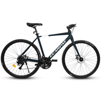 A28320 700C Ecarpat Road Bike, 24 Speed L Twoo Disc Brakes, Light Weight Aluminum Frame ,Racing Bike City Commuting Road Bicycle For Men Women Dark Blue Aluminium