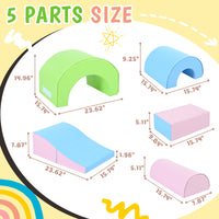 5 Piece Kids Climbing Toys For Toddlers, Foam Climbing Blocks For Babies, Kids Crawling And Climbing Indoor Active Play Structure Colorful Under 50 Lbs Cute Foam 1 To 2 Years Pu Indoor