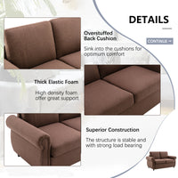 57.9" Orisfur Pull Out Sofa Bed Loveseat Sleeper With Twin Size Memory Mattress With Two Usb Ports For Living Room Spaces Old Sku:Wf305474Aad , Brown Brown Foam Linen