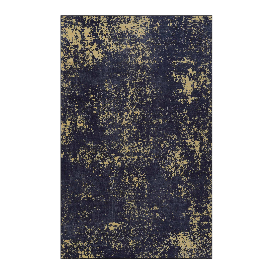 4X6 Area Rug, Washable Rug, Low Pile, Non Slip, Non Shedding, Foldable, Kid & Pet Friendly Area Rugs For Living Room, Bedroom, Kitchen, Dining Room Rug Perfect Gifts, Black Gold, 4' X 6' Black Gold Chenille Polyester