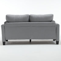 68.5" Modern Style Button Tufted Linen Upholstered Loveseat Sofa, Two Seat Sofa Couch, Living Room Sofa For Home Or Office, Gray Gray Fabric