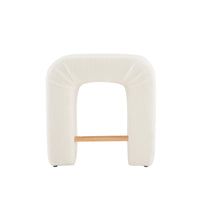 24'' Boucle Stool Set Of 2,Dining Chairs For Home Kitchen Island,White White Dining Room Sponge Modern Bar Stools Set Of 2 Polyurethane Foam Fabric,Foam,Plywood,Wood