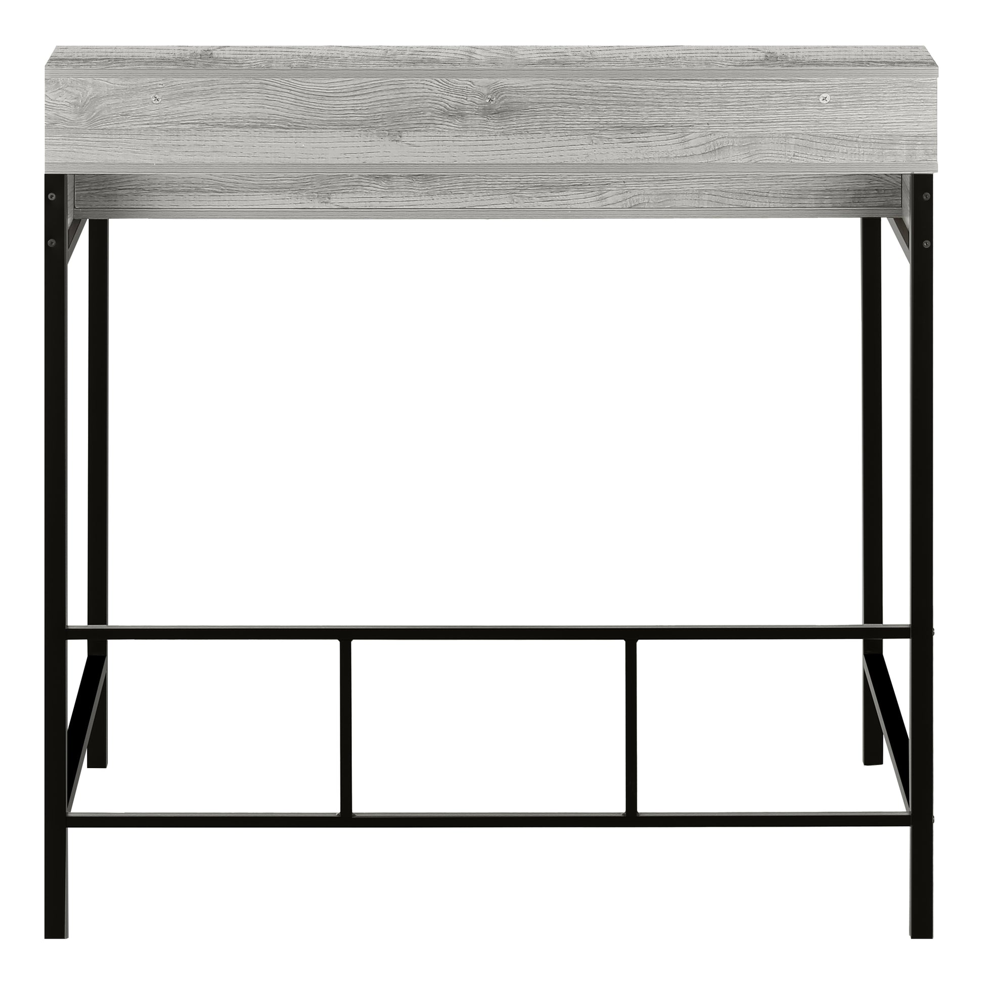 Computer Desk, Home Office, Standing, Storage Shelves, 48"L, Work, Laptop, Grey Laminate, Black Metal, Contemporary, Modern Grey Metal