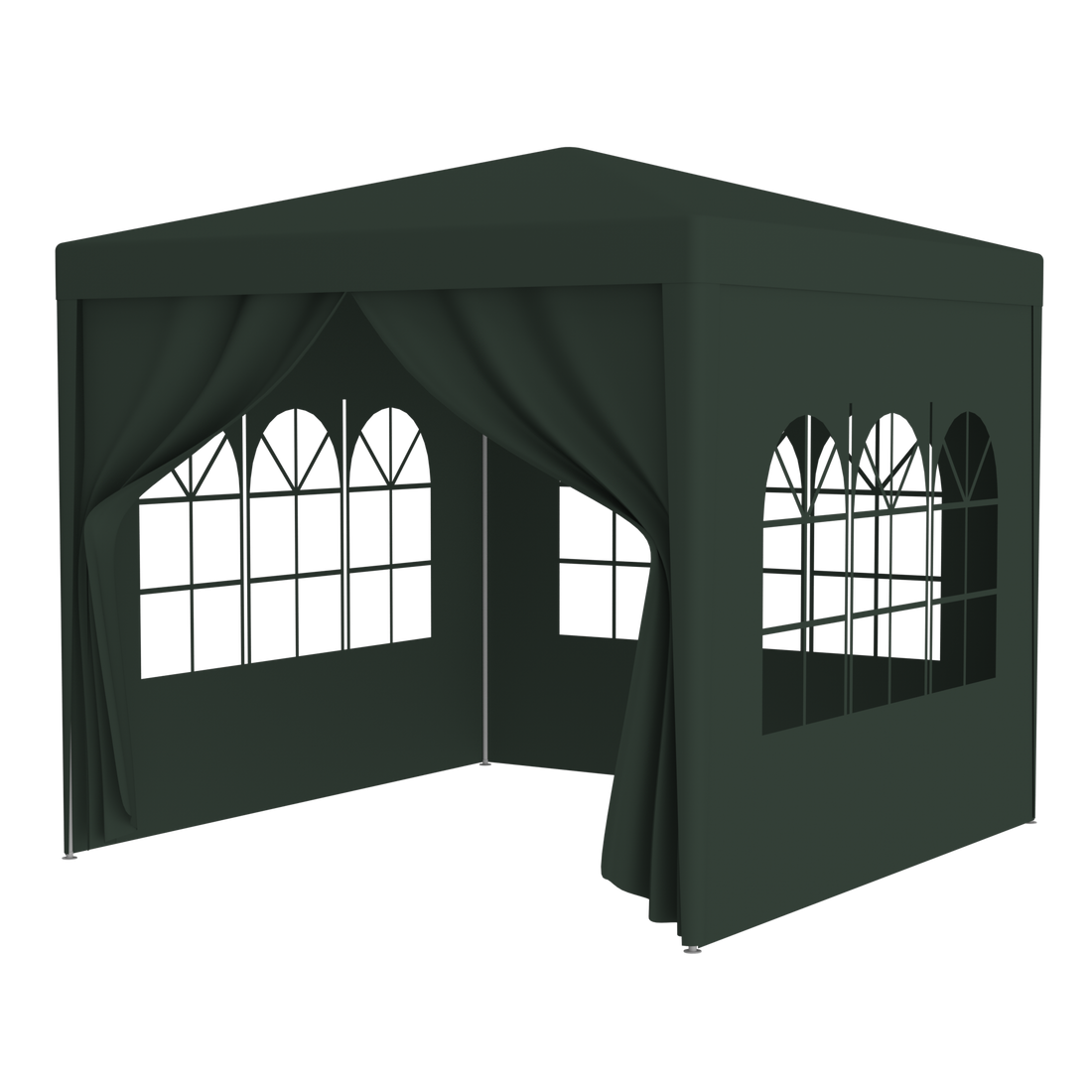 10'X10' Party Tent Outdoor Heavy Duty Gazebo Wedding Canopy 4 Removable Walls ,Green Green Steel