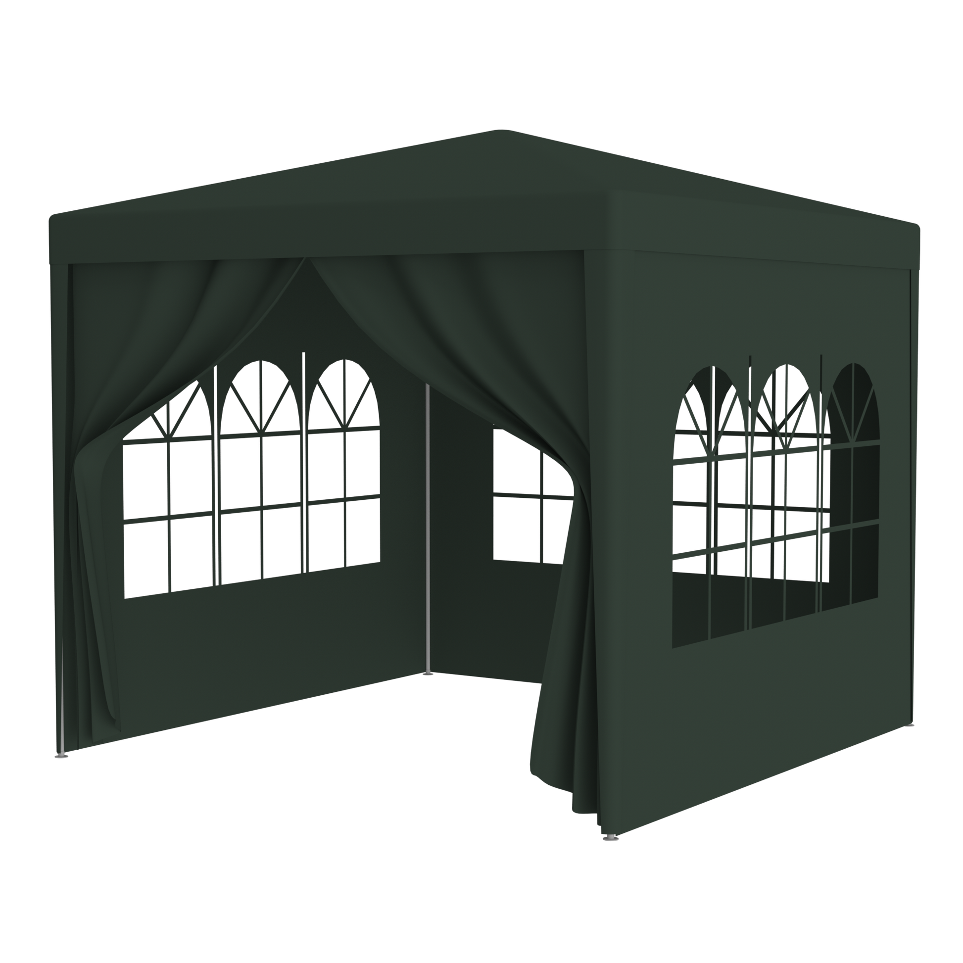 10'X10' Party Tent Outdoor Heavy Duty Gazebo Wedding Canopy 4 Removable Walls ,Green Green Steel