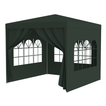 10'X10' Party Tent Outdoor Heavy Duty Gazebo Wedding Canopy 4 Removable Walls ,Green Green Steel