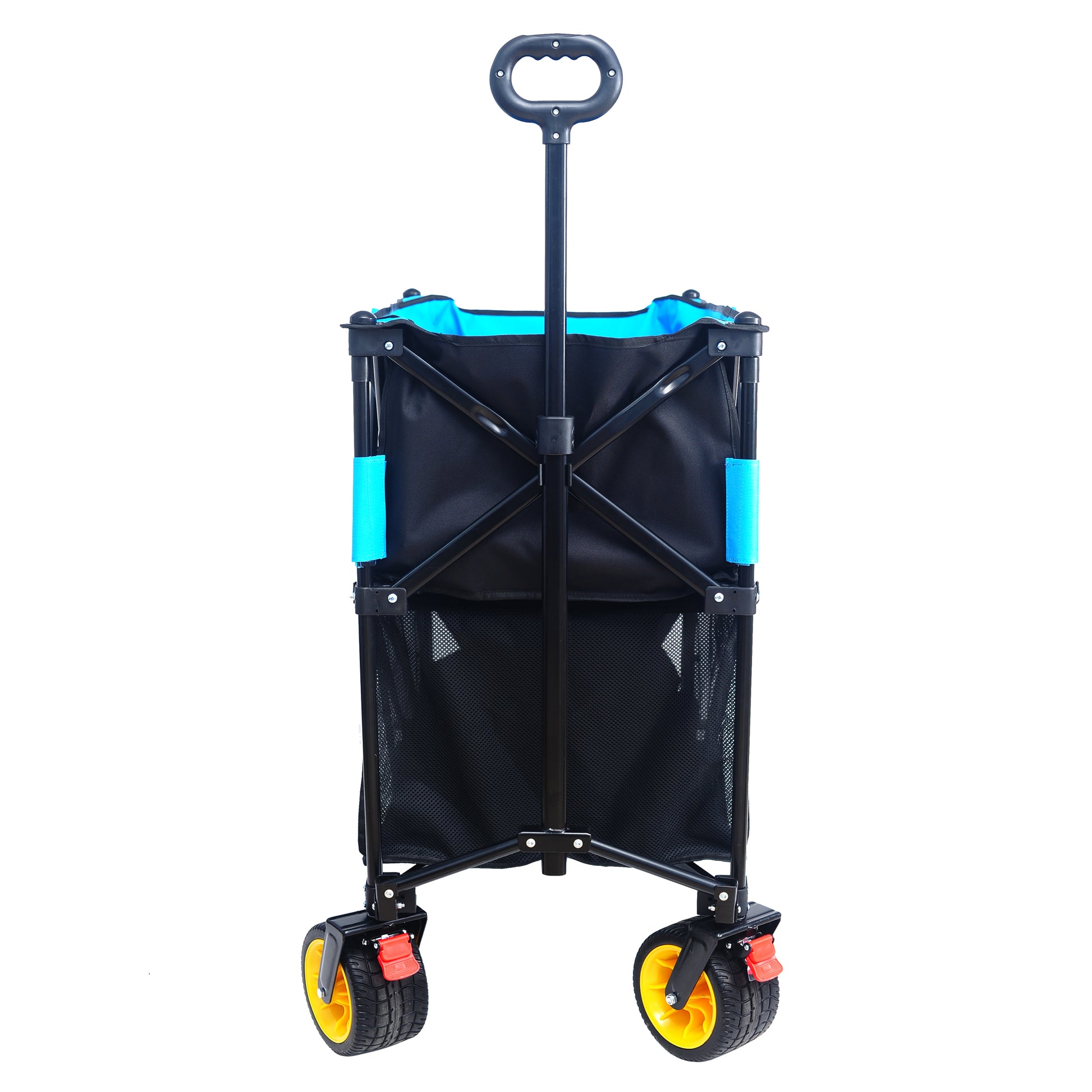 Big Large Capacity Folding Cart Extra Long Extender Wagon Cart Folding Wagon Garden Shopping Beach Cart Black Blue Black Garden & Outdoor Iron,Oxford Fabric