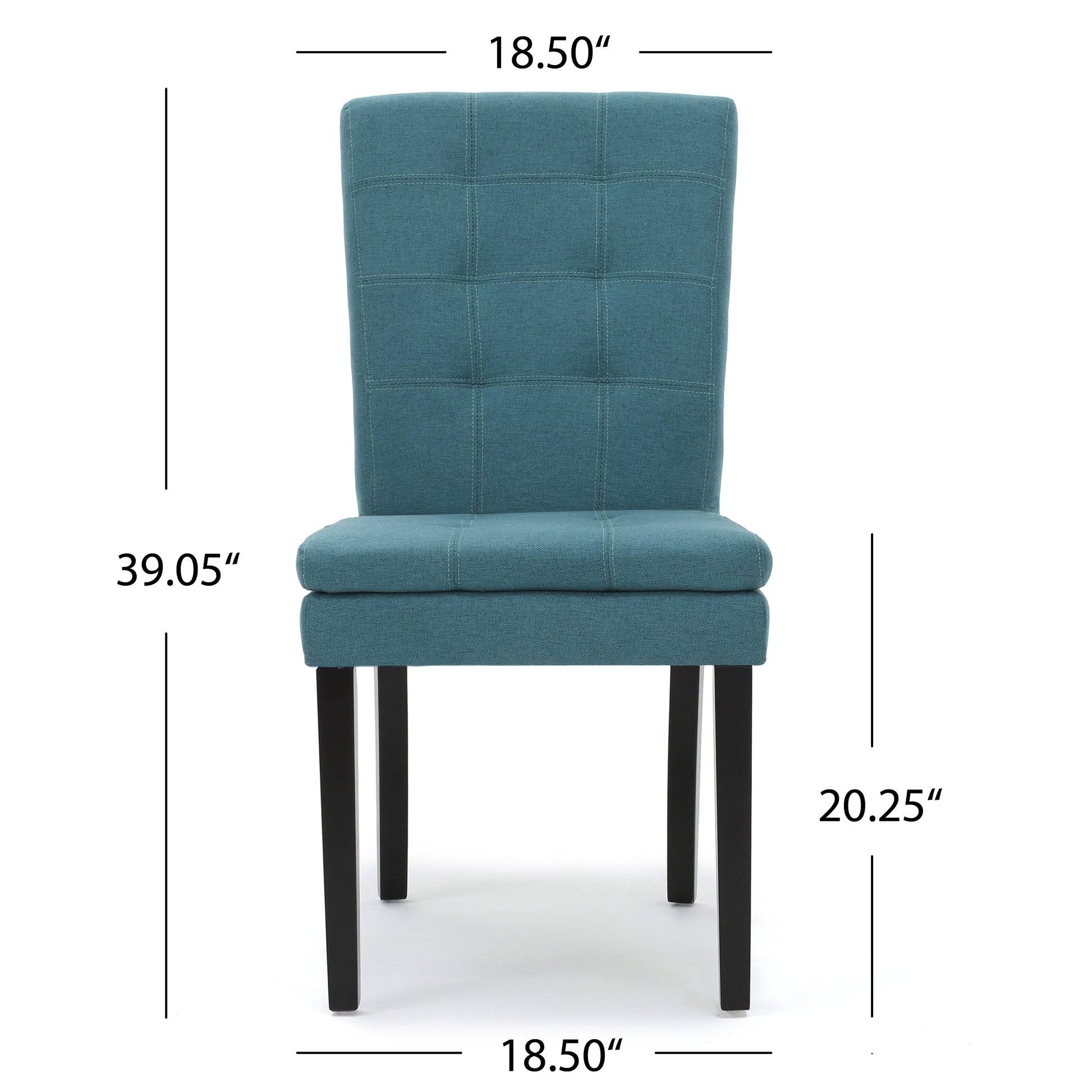 Dining Chair Aqua Blue Wood Fabric