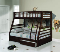 Espresso Bunk Bed Espresso Bedroom Modern Pine Wood