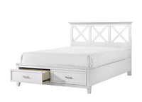 Queen X Storage Bed White Solid Wood Mdf