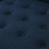 Upholstered Wingback Chair Navy Blue Linen
