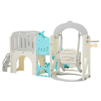 Toddler Slide And Swing Set 10 In 1, Kids Slide For Toddler Age 1 3 With Basketball Hoop, Kids Slide Playset Structure,Arch Tunnel And Telescope, Toy Storage Organizer For Toddlers Blue 50 99 Lbs Cute 1 To 2 Years Hdpe Indoor & Outdoor Use