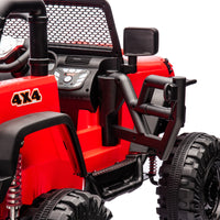 24V Kids Ride On 400W Electric Toy Car W Parents Control,Four Wheel Suspension,Front And Rear Led Searchlight,With Bluetooth,Mp3,Usb,Music,Volume Adjustment,Light Control And Power Display For Kids 3 Red Polypropylene