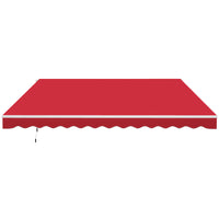 Outsunny 12' X 10' Retractable Awning Patio Awnings Sun Shade Shelter With Manual Crank Handle, 280G M Uv & Water Resistant Fabric And Aluminum Frame For Deck, Balcony, Yard, Wine Red Wine Red Aluminum