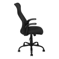 Office Chair, Adjustable Height, Swivel, Ergonomic, Armrests, Computer Desk, Work, Black Mesh, Black Metal, Contemporary, Modern Black Foam Polyester