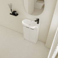 23" Freestanding Bathroom Vanity With Sink, Soft Close Doors Glossy White Bathroom Modern Plywood