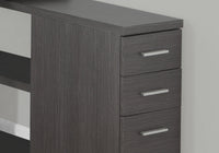 Computer Desk, Home Office, Corner, Left, Right Set Up, Storage Drawers, L Shape, Work, Laptop, Grey Laminate, Metal, Contemporary, Modern Grey Particle Board