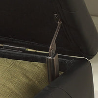 1Pc Glam 38 Inches Storage Ottoman Bench For Upholstered Tufted Black Faux Leather Organizer Bedroom Living Room Entryway Hallway Tufted Black Faux Leather Primary Living Space Solid Black Glam,Modern Foam Faux Leather