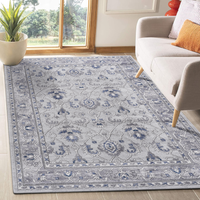 8X10 Grey Blue Oriental Non Shedding Living Room Bedroom Dining Home Office Stylish And Stain Resistant Area Rug Grey Blue Polyester