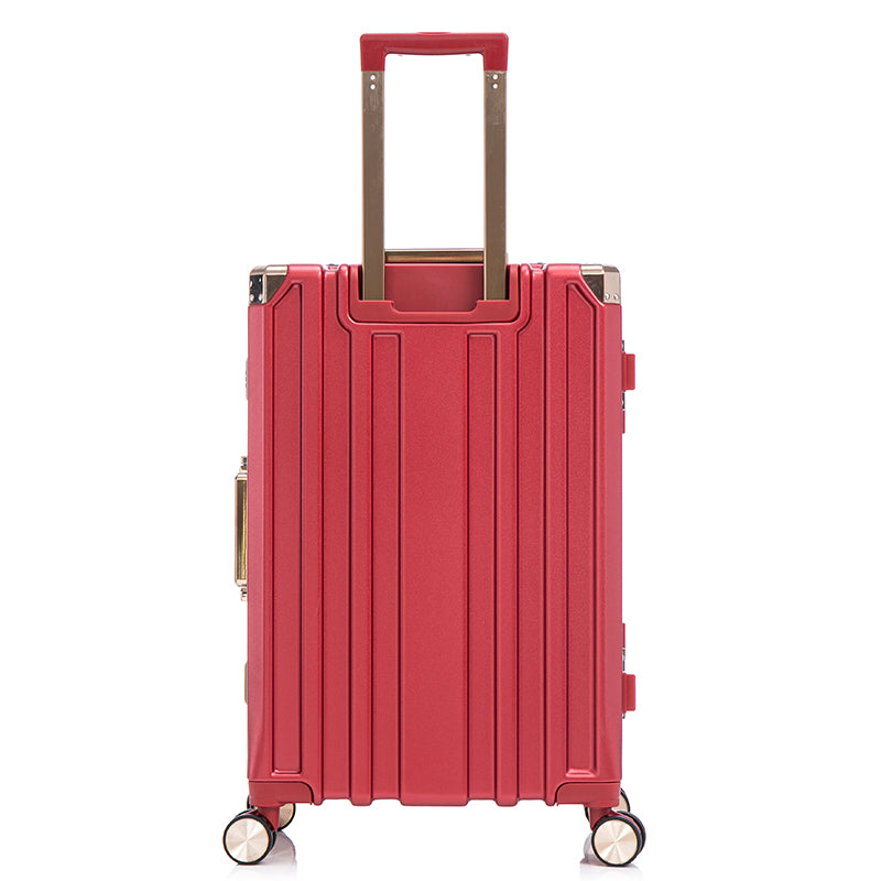 Luggage Sets Expandable Aluminum 20 24 28 Inch Three Model Set, Stylish Suitcase With Aluminum Frame Password Lock, Suitable For Travel Suitcases And Suitcases Red Contemporary Aluminum