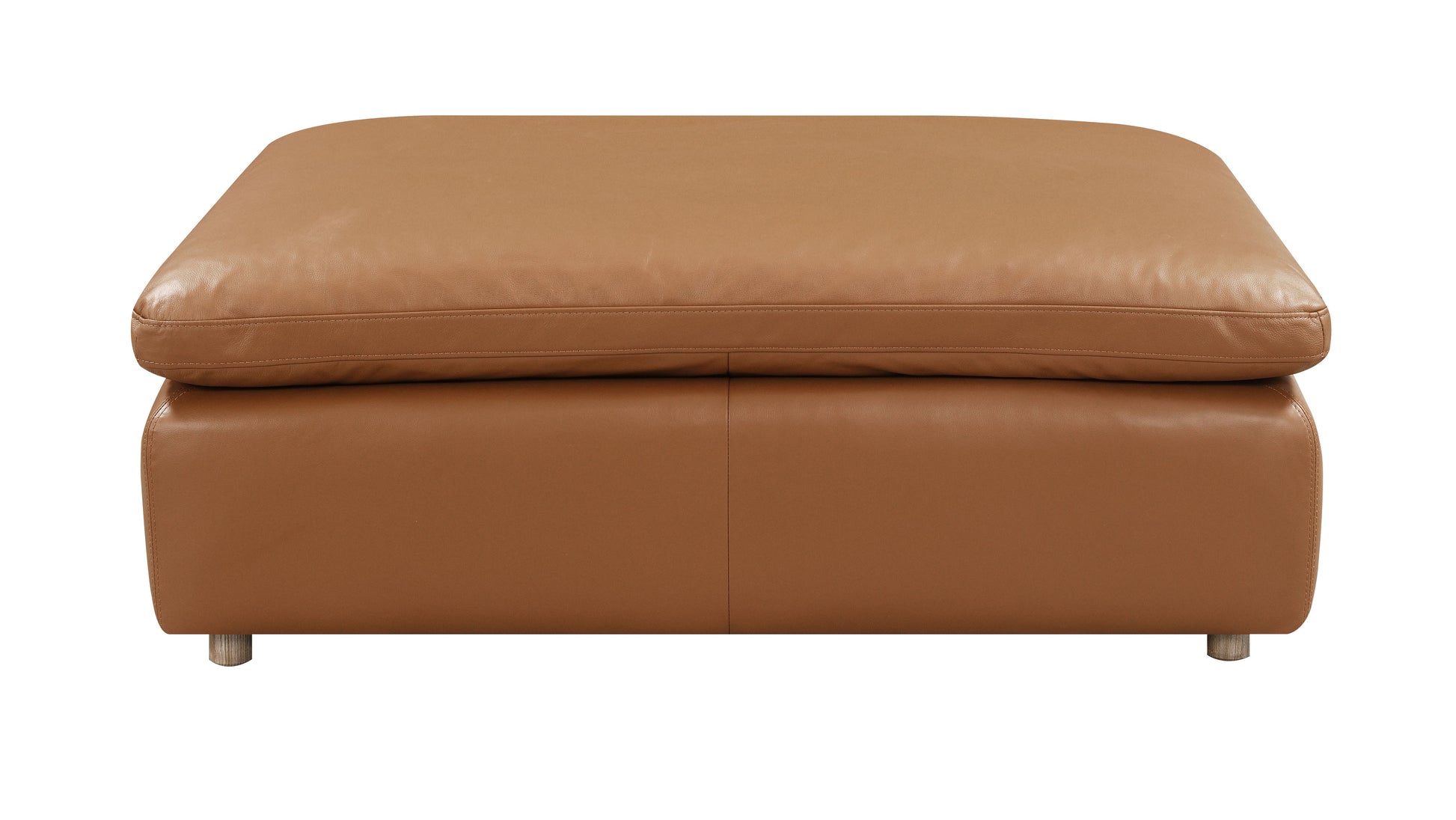 Brighton Ottoman, Brown Top Grain Leather Lv03374 Brown Upholstered