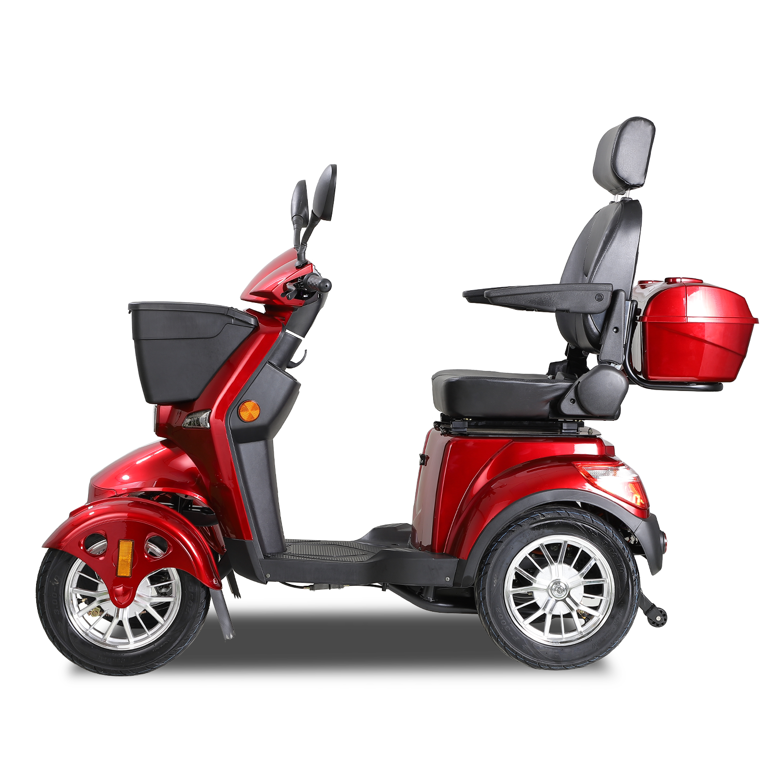 Xl3D4L Electric Mobility Recreational Travel Scooter For Adults,Mobility Scooters For Seniors, 4 Wheel Powered Mobility Scooters Red Abs Pc Abs Pc