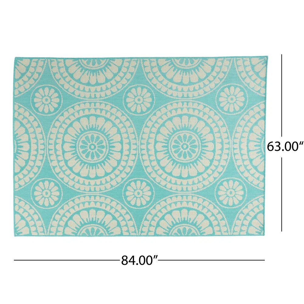 1332G 5'3" X 7' Rug Teal Multi Polypropylene