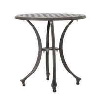 Outdoor 19" Cast Aluminum Side Table Bronze Aluminium