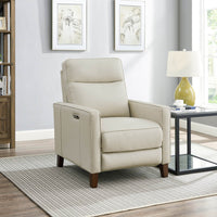 Ashby Power Headrest Zero Gravity Recliner With Power Lumbar Beige Memory Foam Genuine Leather