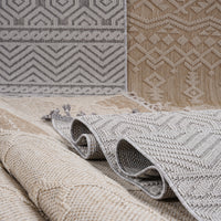 Naar Guros Collection 2X8 Gray White Medallion Indoor Outdoor Area Rug Grey White Polypropylene