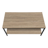 Coffee Table, Accent, Cocktail, Rectangular, Living Room, 40"L, Brown Laminate, Black Metal, Contemporary, Modern Taupe Mdf