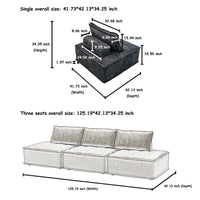 P41 3 Modular Modern Chenille Sofa Create Custom Comfort For Your Living Space Black Color Fx P41 3S Bk Black Chenille 3 Seat