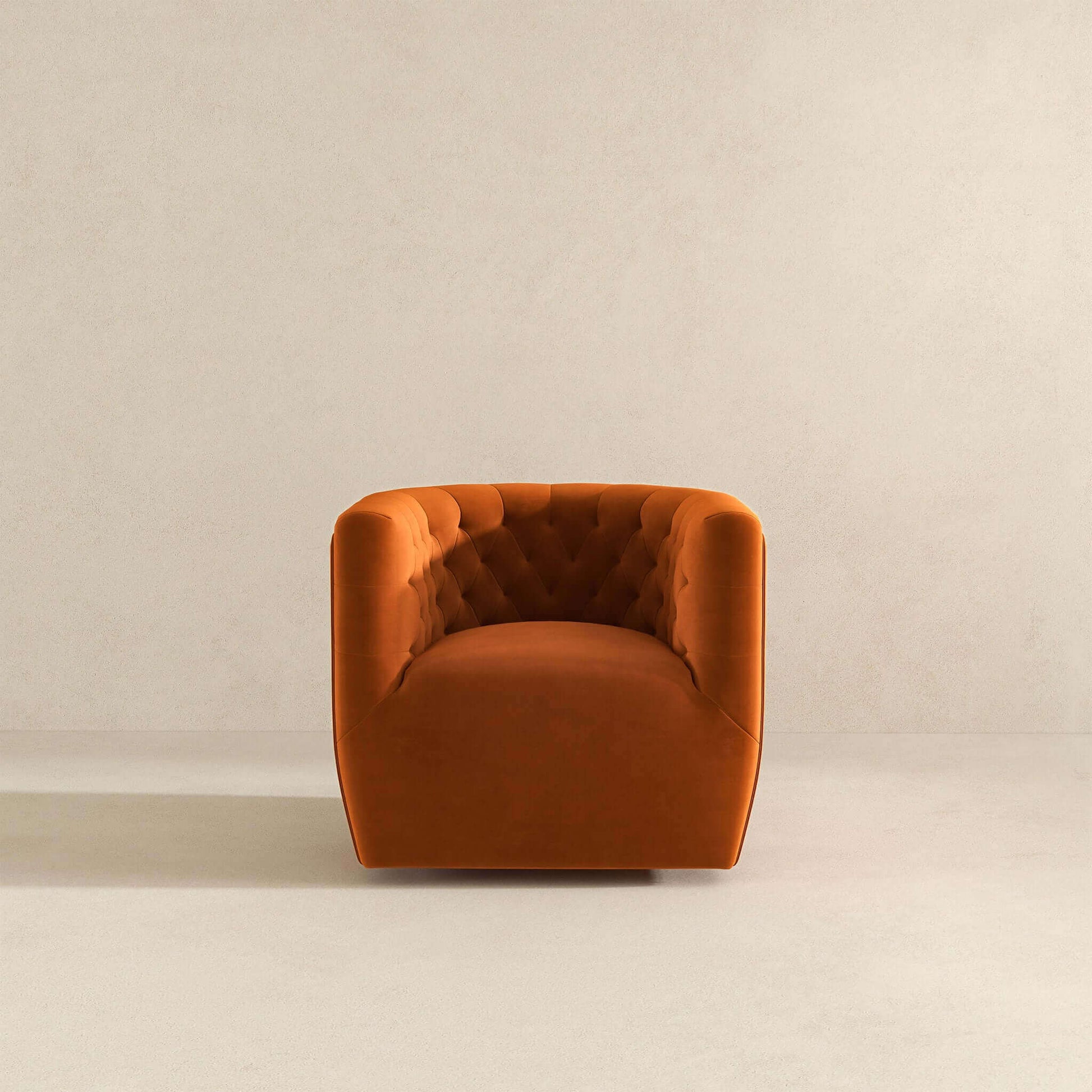 Delaney Burnt Orange Velvet Swivel Chair Burnt Orange,Orange Velvet Foam Solid Wood,Velvet