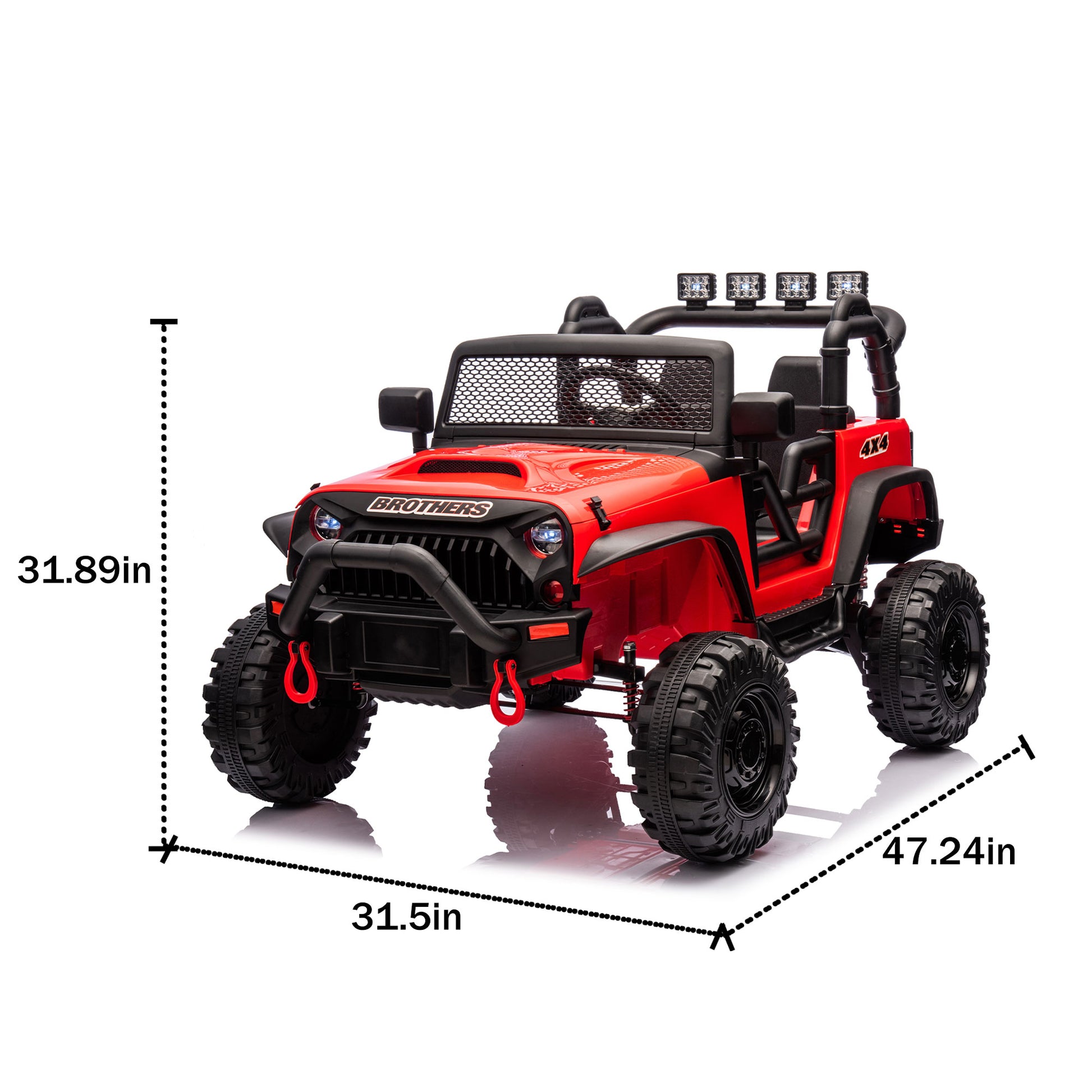 24V Kids Ride On 400W Electric Toy Car W Parents Control,Four Wheel Suspension,Front And Rear Led Searchlight,With Bluetooth,Mp3,Usb,Music,Volume Adjustment,Light Control And Power Display For Kids 3 Red Polypropylene