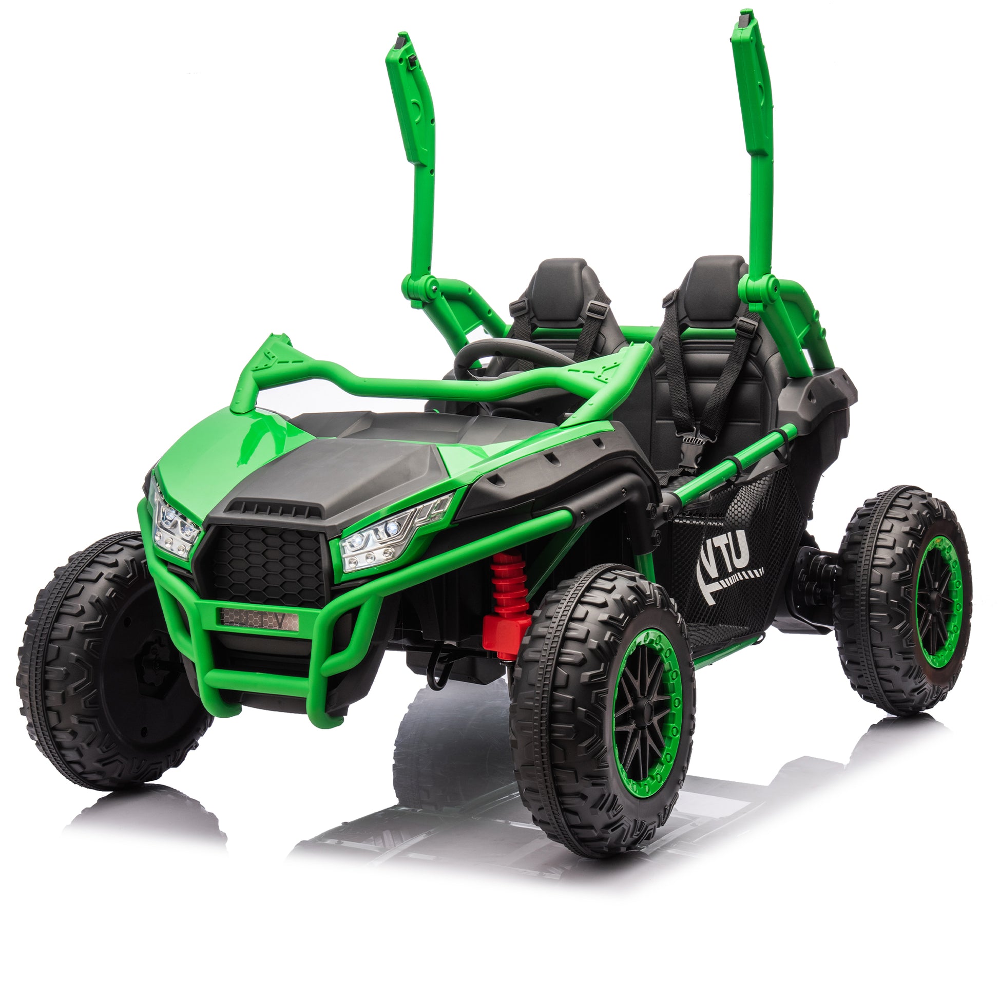 24V Two Seater Kids Ride On Utv W Parents Control,20In Seat Width,400W Super High Power,Four Wheel Suspension,Bluetooth,Mp3,Usb,Led Light,Horn,Rear Storage Space,Speeds 3.73 4.97Mph For Kids Aged 3