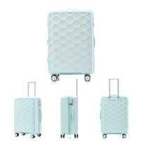 Pp Luggage Sets 3 Piece 20 24 28 , Expandable Carry On Luggage With Tsa Lock Airline Approved, Pp Materials Hard Shell And Lightweight Suitcase With Spinner Wheels Mint Green Mint Green Polypropylene