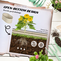 Outsunny 3.5' X 2' X 1.4' Galvanized Raised Garden Bed Kit, Outdoor Metal Elevated Planter Box With Safety Edging, Easy Diy Stock Tank For Growing Flowers, Herbs & Vegetables, Cream Cream White Steel