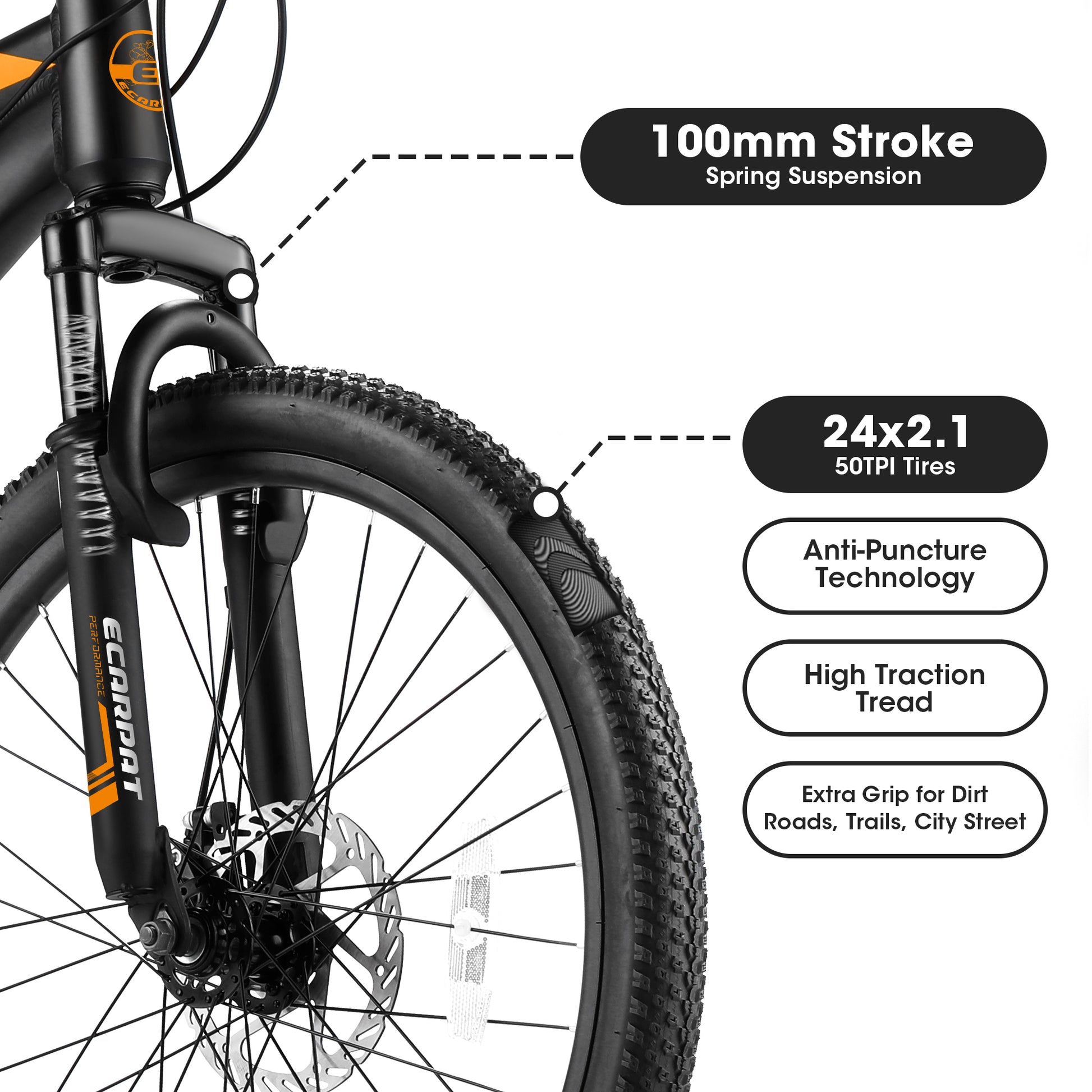 A24299 24 Inch Mountain Bike Bicycle For Adults Aluminium Frame Bike Shimano 21 Speed With Disc Brake Black Aluminium