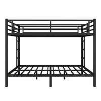 Metal Queen Over Queen Bunk Bed For Teens And Adults,Space Saving Noise Reduced No Box Spring Needed, Black Black Metal