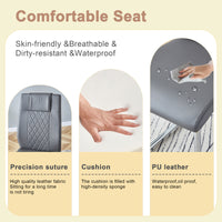 Table And Chair Set.36.6"Round Clear Glass Dining Table With A Unique Shape With Ring Shaped Gathered Silver Metal Legs.Paired With 4 Dark Gray High Quality Pu Dining Chairs With Silver Metal Legs.