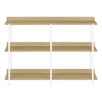 Accent Table, Console, Entryway, Narrow, Sofa, Living Room, Bedroom, Natural Laminate, Black Metal, Contemporary, Modern Natural Particle Board