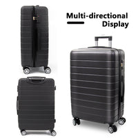 3 Piece Luggage Set Travel Lightweight Suitcases With Rolling Wheels,Tsa Lock & Abs Hard Shell ,Carry On Luggages For Business, Trip, 20 24 28 Black Abs