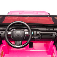 24V Two Seater Kids Ride On Truck Car W Parents Control,200W*2,Seat Width 20.28In,Four Wheel Suspension,Led Lights,Music,Mp3,Bluetooth,Two Independent Seat Belts,Suitable For Off Road For Kids Aged 3 Pink 100 149 Lbs Polypropylene
