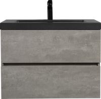 30" Floating Bathroom Vanity With Sink, Modern Wall Mounted Bathroom Storage Vanity Cabinet With Black Quartz Sand Top Basin And Soft Close Drawers, 24V12 30Gr Grey 24Vedi 30B 2 Grey Bathroom Wall Mounted Plywood