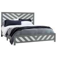 Rush Grey Queen Bed Grey Solid Wood Mdf