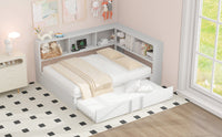 Metal Full Size Daybed With Trundle, Storage Cabinets And Usb Ports, White Full White Metal