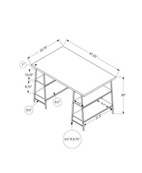 Computer Desk, Home Office, Laptop, Storage Shelves, 48"L, Work, Black Laminate, Black Metal, Contemporary, Modern Black Metal