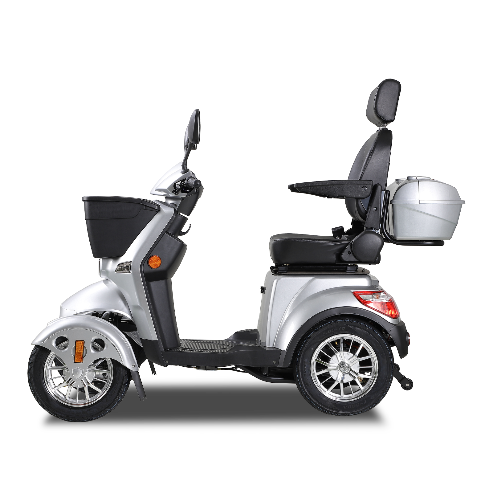 Xl3D4L Electric Mobility Recreational Travel Scooter For Adults,Mobility Scooters For Seniors, 4 Wheel Powered Mobility Scooters Silver Abs Pc Abs Pc