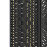 Homcom 6 Panel Room Divider, Folding Privacy Screen, 5.6' Room Separator, Wave Fiber Freestanding Partition Wall Divider, Black Black Wood