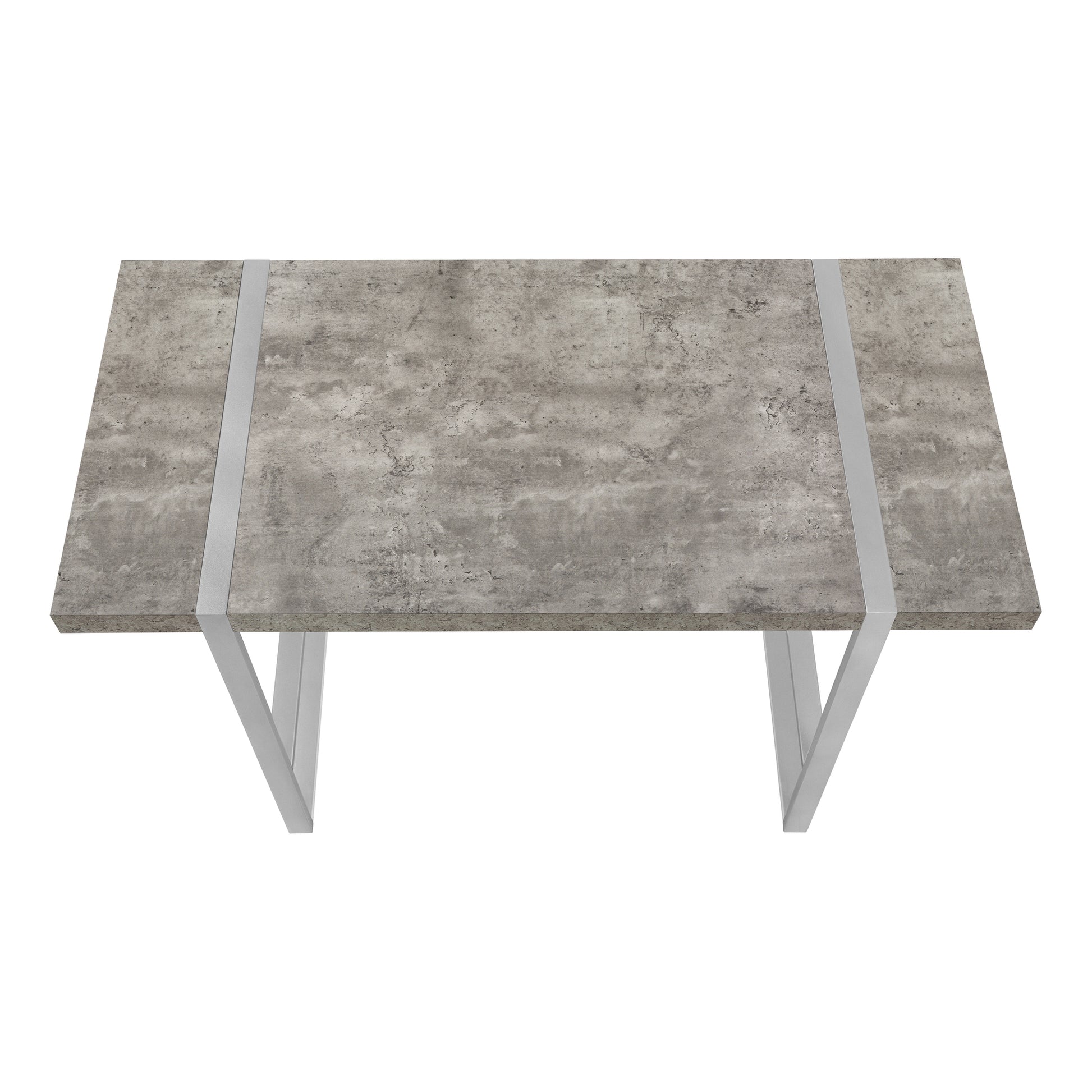 Computer Desk, Home Office, Laptop, 48"L, Work, Grey Concrete Laminate, Grey Metal, Contemporary, Modern Grey Particle Board